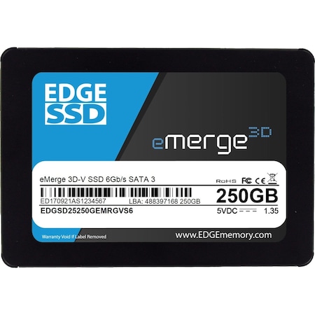 Edge Memory EDGE eMerge 3D-V 250 GB Solid State Drive - 2.5" Internal - SATA (SATA/600) PE255039